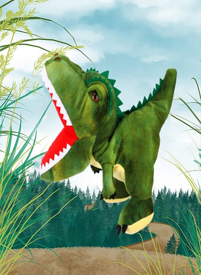 Easfan Plush Dinosaur Hand Puppet with Movable Mouth T-Rex Stuffed Animal Puppet for Imaginative Pretend Play Storytelling Gifts for Kids Boys Girls on Birthday Christmas, 11'' - Image 1